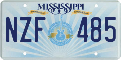 MS license plate NZF485