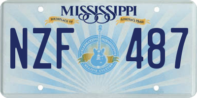 MS license plate NZF487