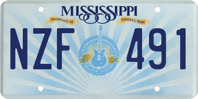 MS license plate NZF491