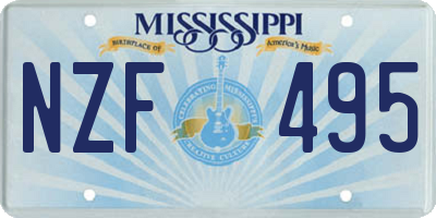 MS license plate NZF495