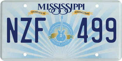 MS license plate NZF499