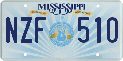 MS license plate NZF510