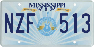 MS license plate NZF513