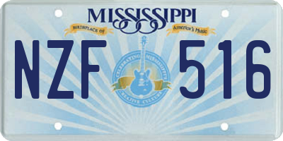 MS license plate NZF516