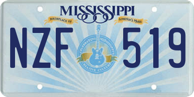 MS license plate NZF519