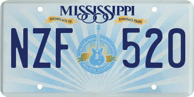 MS license plate NZF520