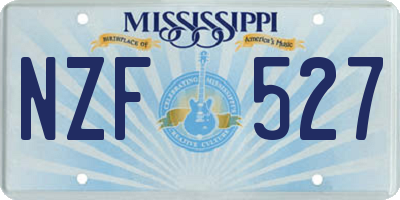 MS license plate NZF527