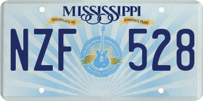 MS license plate NZF528