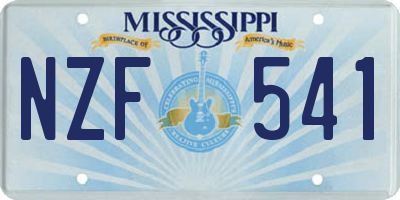 MS license plate NZF541