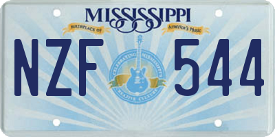 MS license plate NZF544