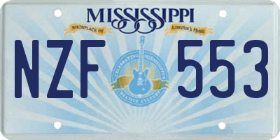 MS license plate NZF553