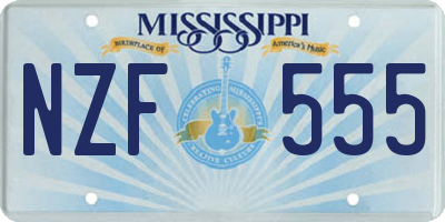 MS license plate NZF555