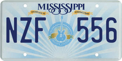 MS license plate NZF556