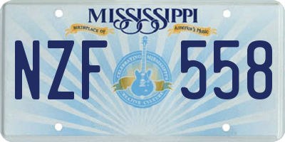 MS license plate NZF558