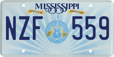 MS license plate NZF559
