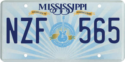 MS license plate NZF565