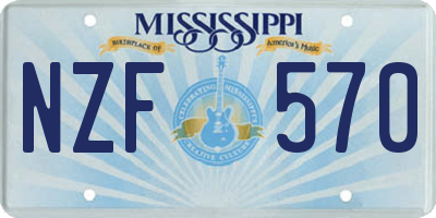 MS license plate NZF570