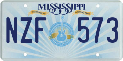 MS license plate NZF573