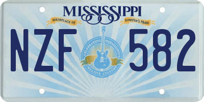 MS license plate NZF582