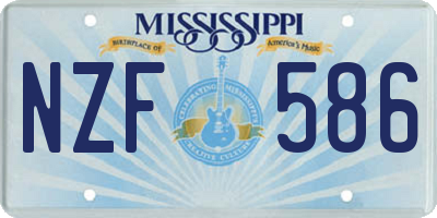 MS license plate NZF586