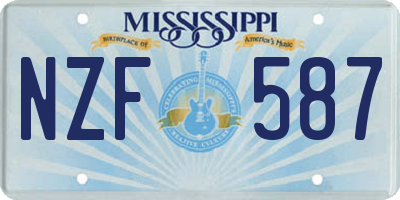 MS license plate NZF587