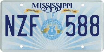 MS license plate NZF588