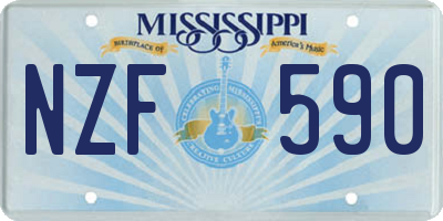 MS license plate NZF590