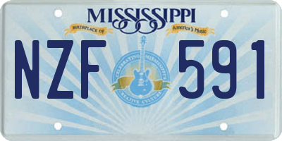 MS license plate NZF591