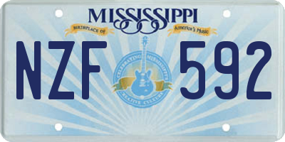 MS license plate NZF592