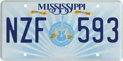 MS license plate NZF593