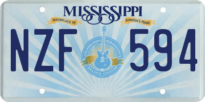 MS license plate NZF594