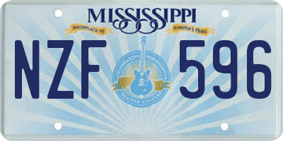 MS license plate NZF596