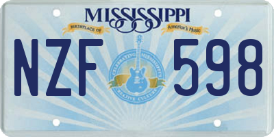 MS license plate NZF598