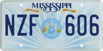 MS license plate NZF606