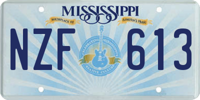 MS license plate NZF613