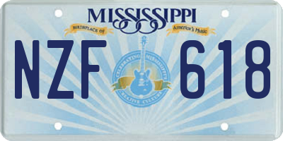 MS license plate NZF618