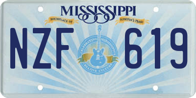 MS license plate NZF619