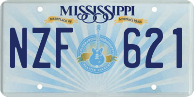 MS license plate NZF621