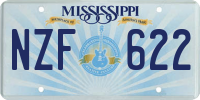 MS license plate NZF622