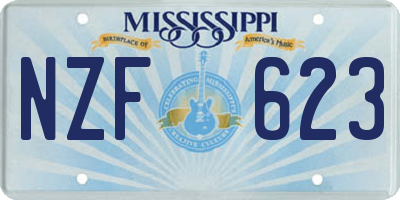 MS license plate NZF623