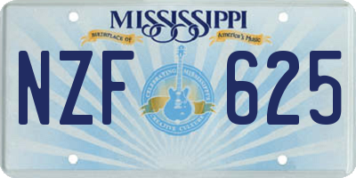 MS license plate NZF625