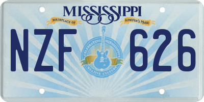 MS license plate NZF626