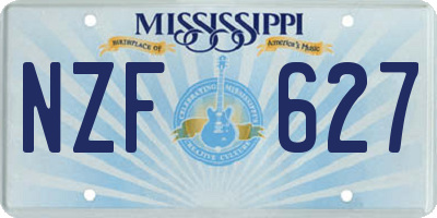 MS license plate NZF627