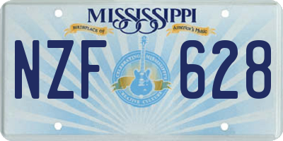 MS license plate NZF628