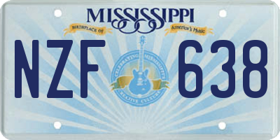 MS license plate NZF638