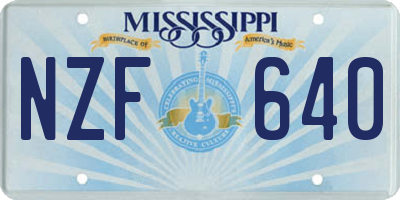 MS license plate NZF640