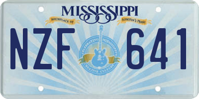 MS license plate NZF641