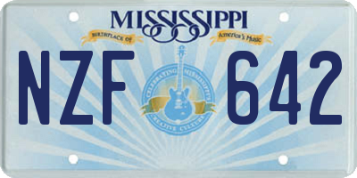 MS license plate NZF642