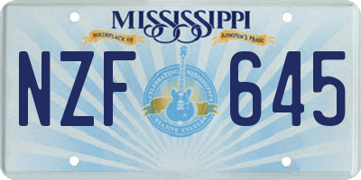 MS license plate NZF645
