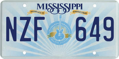 MS license plate NZF649